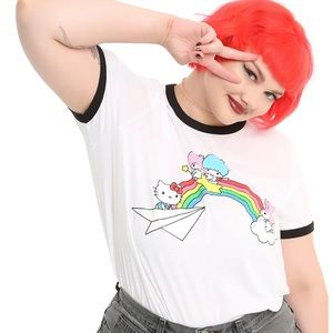Hello Sanrio Rainbow Girls Ringer T-Shirt Plus Size 5